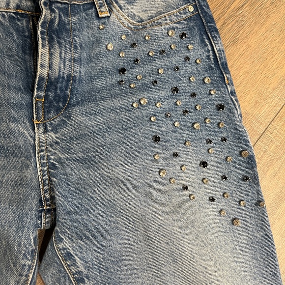 Zara Rhinestone Bling Rhinestone Jeans size 0 - Picture 4 of 8